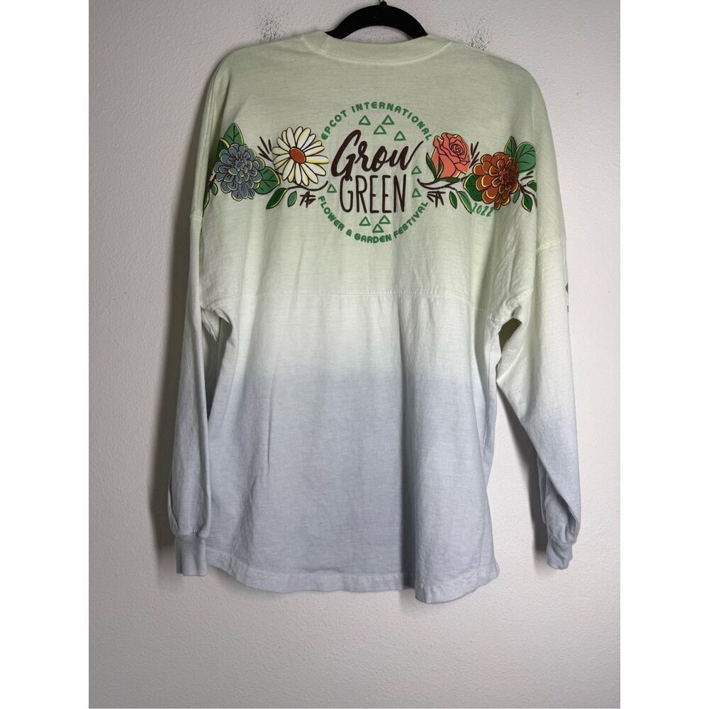 Disney Epcot Sweatshirt Womens Flower Garden Festival Ombre Grow Green Sz S - Picture 6 of 16